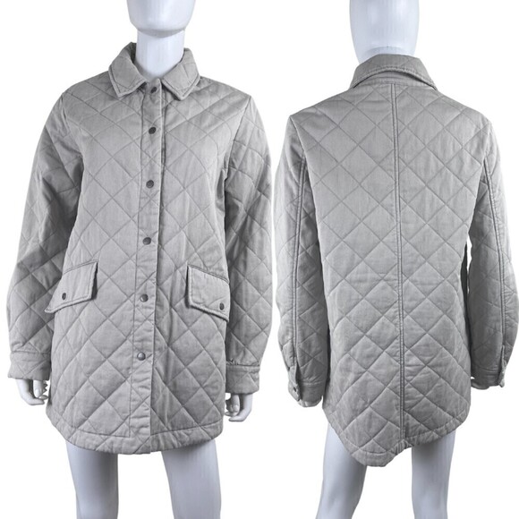 Joie Jackets & Blazers - Joie Size M Beige Quilted Cotton Utility Boxy Jacket NEW Chore Farm Coat Outdoor
